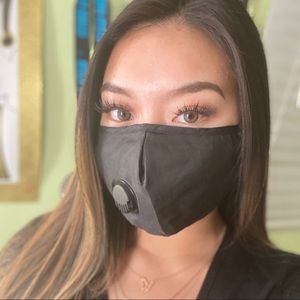 (Set of 2) Black face mask with filters